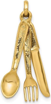 Diamond2Deal 14k Yellow Gold Knife, Fork Spoon Charm