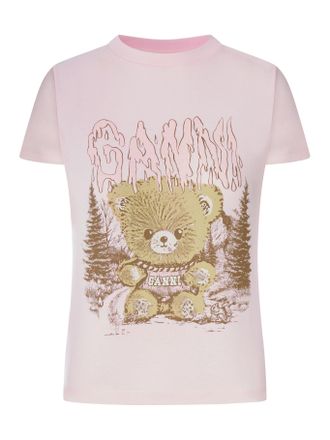 Ganni PRINTED SLIM-FIT T-SHIRT - Ganni - Woman
