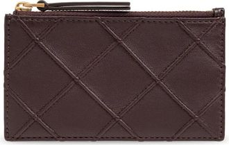 Tory Burch Fleming Soft Zip Card Case - Dames - Portefeuilles - Rood - ONE Size - Leer - Accessoires