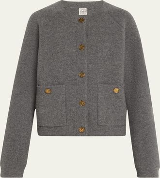 Toteme Hammered Button Wool Cashmere Cardigan