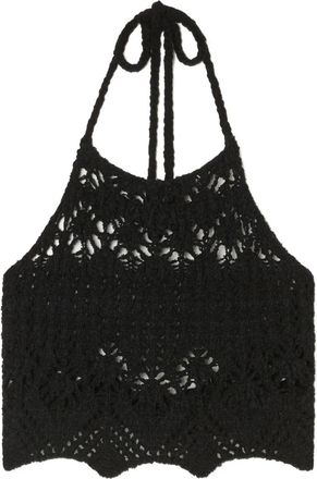 Alanui Lagoon Romance gehaakte haltertop - Zwart