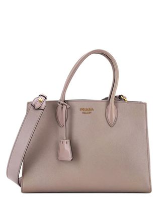 Prada Side Pleat Saffiano Leather Large tote bag - Grigio