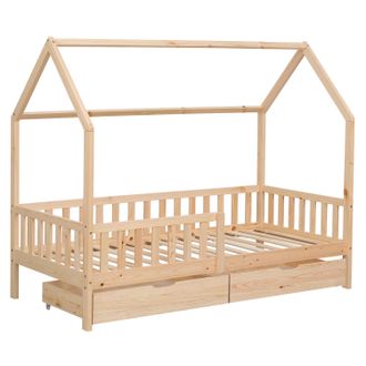 Happy Garden Cama cabaña infantil de madera con cajones 190x90cm