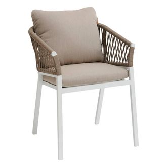 Hesperide Hesperide - Conjunto De 2 Sillones De Jard&iacute;n Oriengo Taupe Y Blanco - Hesp&eacute;ride