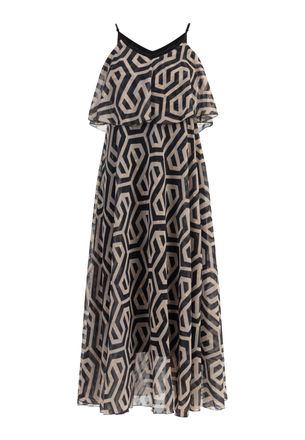 Faina Maxi jurk Dames zwart/beige