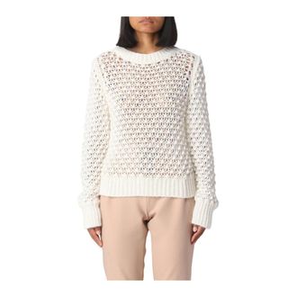 Fabiana Filippi Truien & Vesten, Dames, Beige, S, Wol, Wollen trui met noppendetail