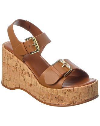 Dune London Kamia Leather Wedge Sandal