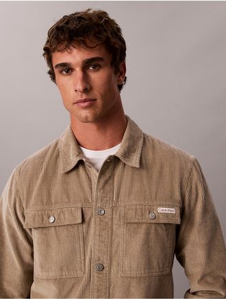 Calvin Klein Jeans Calvin Klein Mens Corduroy Relaxed Shirt Jacket - Brown - XL