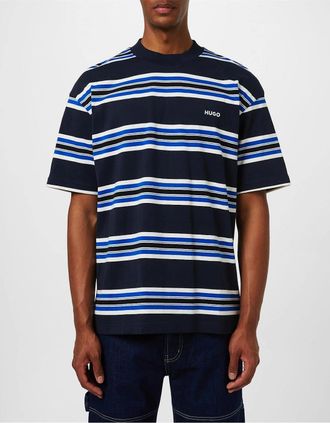 HUGO BOSS Mens Crew Neck Regular Fit Short Sleeve T-Shirt - Navy - Size: 36