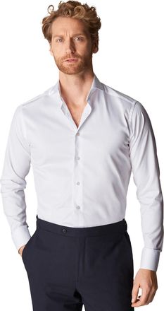 Eton business Signature Twill overhemd super slim fit wit effen