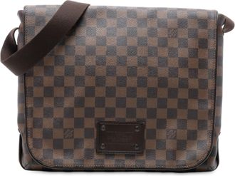 Louis Vuitton Pre-owned Womens Damier Ebene Brooklyn Mm - Dark Brown Textile - One Size