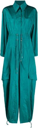 Alberta Ferretti taffeta drawstring-waist jumpsuit - women - Polyester/Silk/Acetate/Cupro - 44 - Green