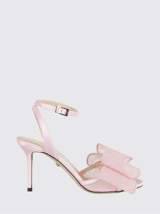 Mach & Mach Embroidered Lace and Satin High Stiletto Heel Sandals