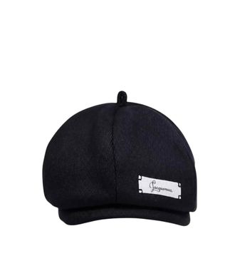 Jacquemus Navy Blue Logo Bakerboy Cap