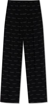 Balenciaga Wijde broek met monogram - Heren - Wijde Broeken - Zwart - L - Broeken