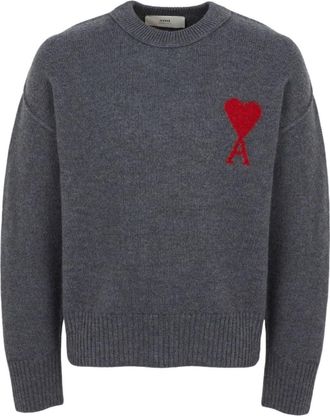 Ami Knitwear T-Shirt Gray UKS838-018-084