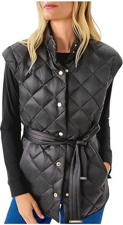 Lilly Pulitzer Adenna Vest Womens Jacket Noir : 14, Polyester