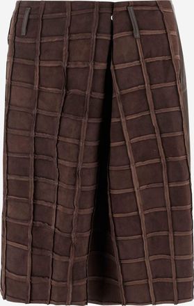 Niccolò Pasqualetti Leather Skirt With Square Pattern