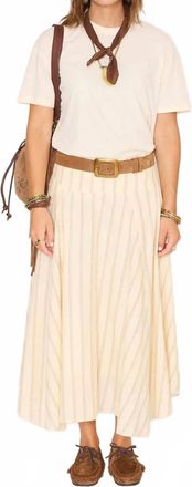 Mkt studio Jordana Cotton Midi Skirt In Beige