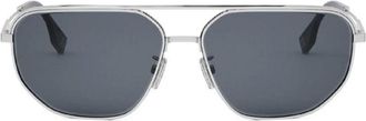 Fendi Square Full Rim Sunglasses - Silver