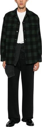 Ami Overshirt van brede ruitwol - Heren - Casual Overhemden - Groen - XL - Wol - Overhemden