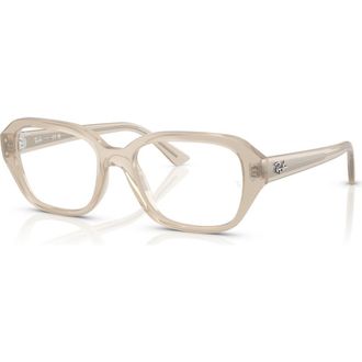 Ray-Ban 51mm Square optical glasses in White at Nordstrom