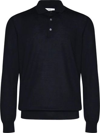 Mauro Ottaviani Lange Mouw Polo Shirt Zwart Knoopsluiting - Heren - Polos - Blauw - M - Tops
