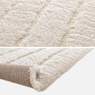 Sweeek Alfombra Interior Dise&ntilde;o Lineal Crema