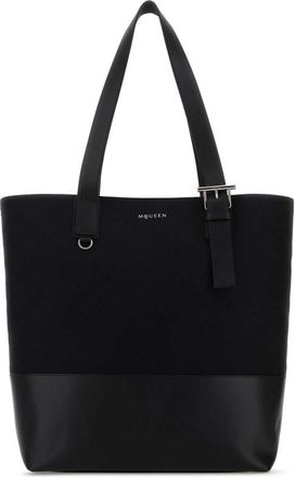 Alexander McQueen Alexander Mcqueen Black Canvas Shopping Bag