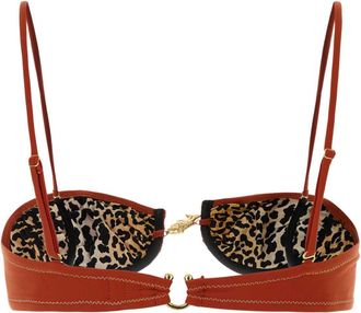 Reina Olga Womens Hammond 2.0 Bikini Top Red Recycled Nylon Elastane Swimwear