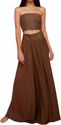 Pitusa Sequin Bandeau Top In Chocolate