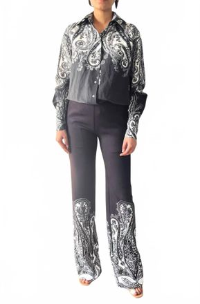 Hemant & Nandita Viri Fitted And Flared Pants In Black White
