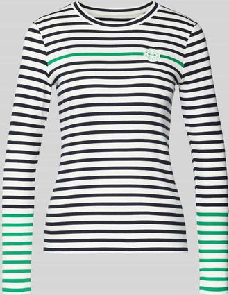 Marc Cain Longsleeve mit Label-Detail in Gruen, Größe 34