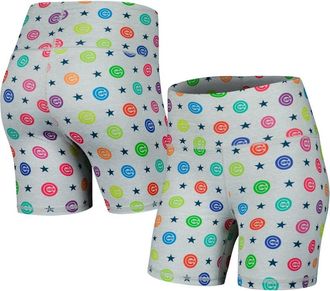 Terez Womens Terez Gray Chicago Cubs TLC Rainbow Shorts at Nordstrom, Size X-Small
