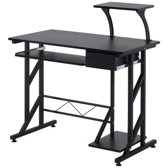HOMCOM Homcom - Mesa De Escritorio Mesa De Estudio Con Bandeja De Teclado Y Caj&oacute;n Mesa De Ordenador Para Despacho Oficina 90x50x100 Cm