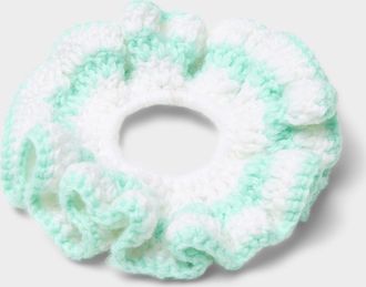 Kitsch Womens Large two-tone stripe crochet scrunchie