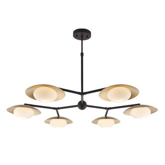Netlighting TIVOLI Dimmable Stylish Indoor 6 Light Glass Semi Flush Ceiling Lamp in Gold
