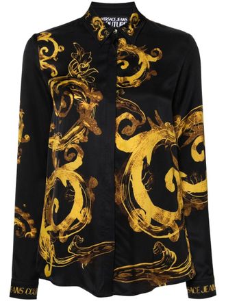 Versace Jeans Couture Watercolour Couture-print shirt - Black