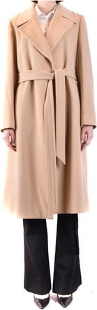Tagliatore Belted Coat - Dames - Jas met riem - Beige - 2XS - Wol - Jassen