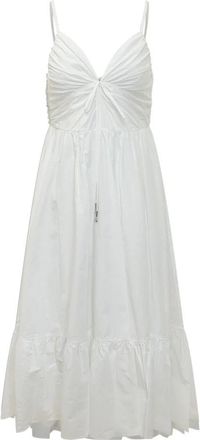 Michael Kors Katoenen Poplin Midi Jurk - Dames - Casual kleedjes - Wit - S - Katoen - Kleedjes
