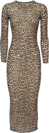 Blumarine Leopard Print Midi Dress