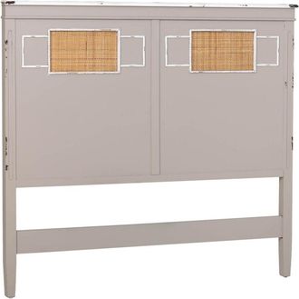 Wanderlust Deco Cabezal De Cama De Madera Con Rejilla Gris 150x6x130