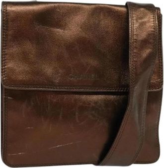 Chanel Pre-owned Leather chanel-bags - Dames - Vintage Schoudertas - Bruin - ONE Size - Leer - Vintage
