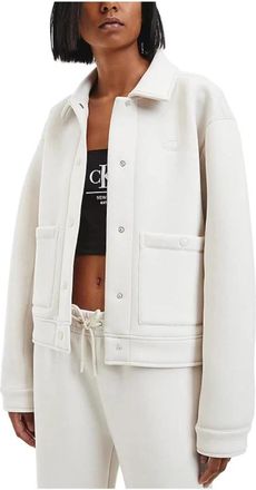 Calvin Klein Geborduurde blazer met knoopsluiting - Dames - Blazers - Beige - S - Jassen