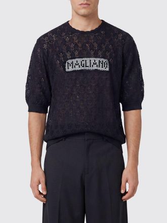 Magliano Openwork Mohair Blend Crew-Neck Jumper with Jacquard Logo