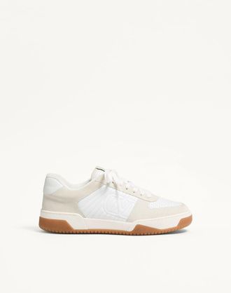 Valentino Garavani Sneaker Sparry In Crosta E Nappa Uomo BIANCO 39.5