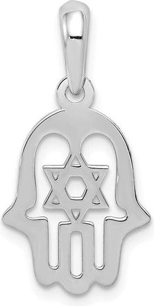 Diamond2Deal 14k White Gold Star of David Chamseh Pendant
