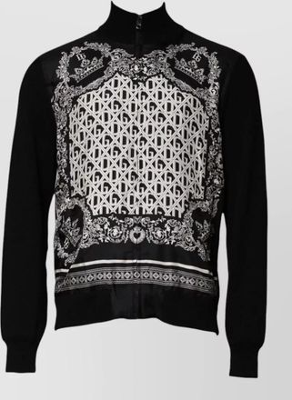Dolce & Gabbana cashmere silk bandana print zip up bomber jacket