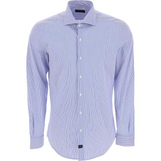 Fay Fantasy Formeel Overhemd - Heren - Zakelijke Overhemden - Blauw - 2XL - Katoen - Overhemden