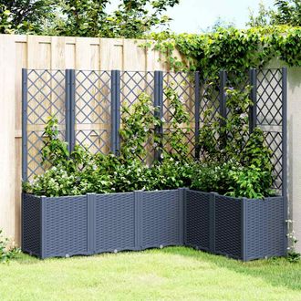 vidaXL Jardinera Con Enrejado Pp Azul Gris 160x120x140 Cm Vidaxl
